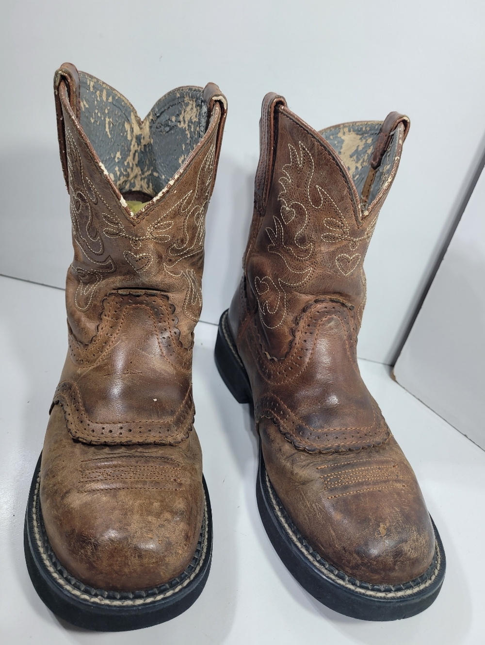 Ariat Fatbaby Saddle Women's Brown Leather Western Cowboy Boots Size 10 B READ